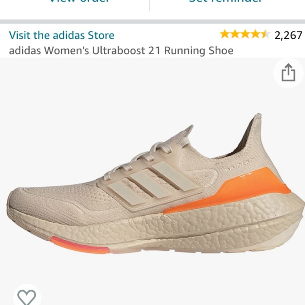 Adidas Ultraboost 21 Halo/Ivory women’s size 8.5 Runnings Shoes!!